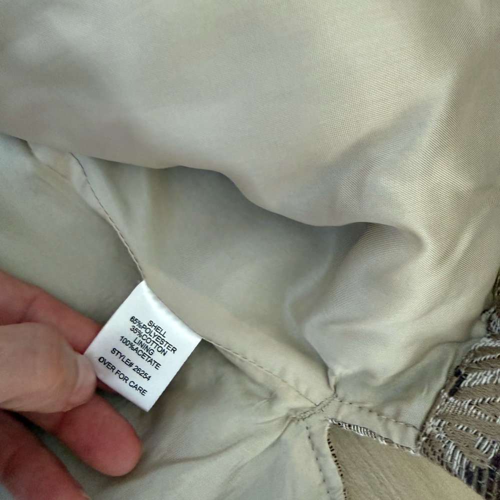 TravelSmith Neutral Patchwork Tapestry Blazer - image 5